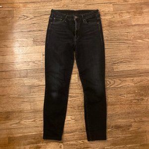 MOTHER High Waisted Looker Jeans 30, Coffee Tea or Me Dark Wash